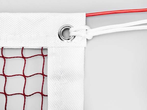 The badminton net edges are enveloped.
