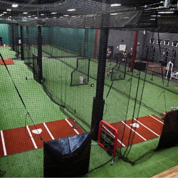 Indoor baseball cage nets placed in the club