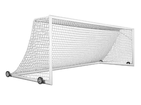 Football goal with different top depth and bottom depth on a white background