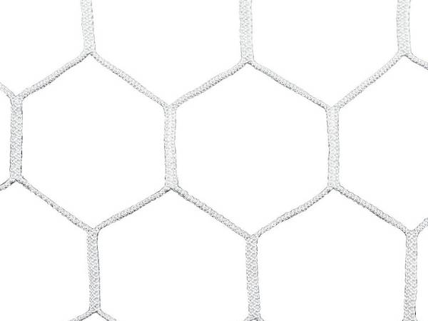 Hexagon hole football net on a white background.