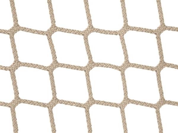Beige knotless netting on a white background