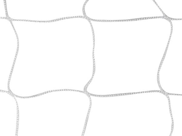 White knotless plant climbing net on a gray background