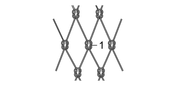 Knotted netting net knot diagram