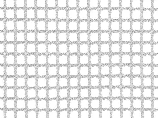 White PET knotless netting on a white background