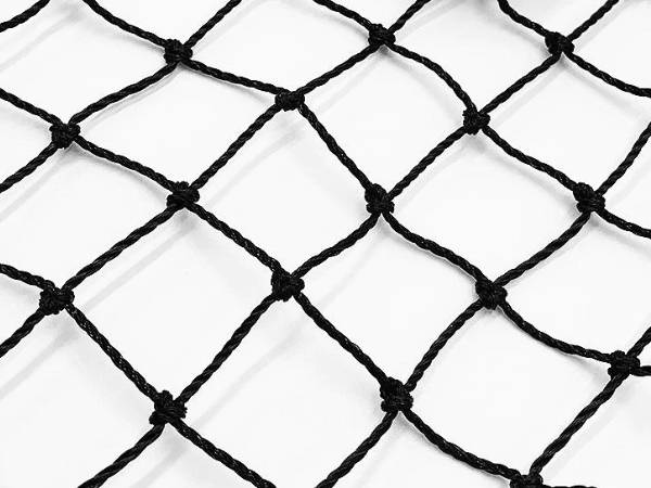 Nylon knotted netting on a white background