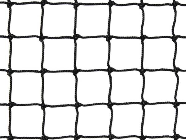 Black PE knotted hockey net  on a white background
