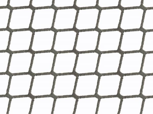 Black PET knotless netting on a white background