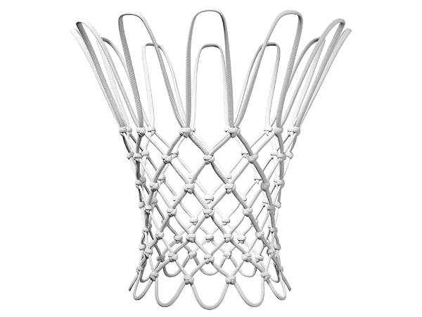 White PET knotted basketball net