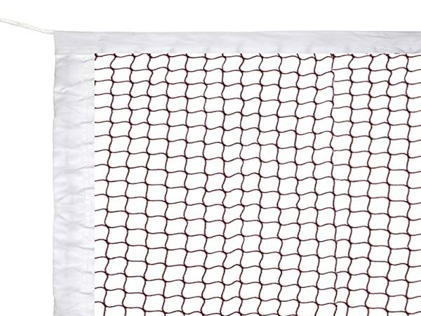 Black PP knotless volleyball net on a white background