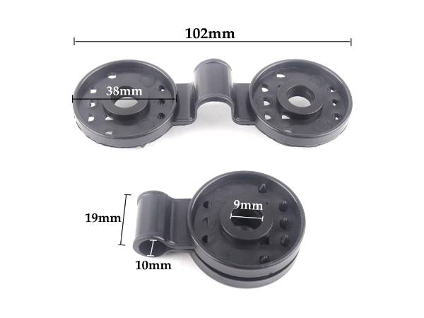 Sun shade net clips on a white background