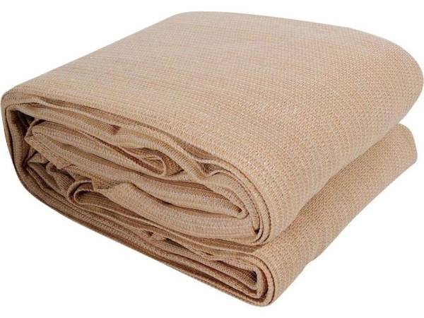 Folded sand color sun shade sail