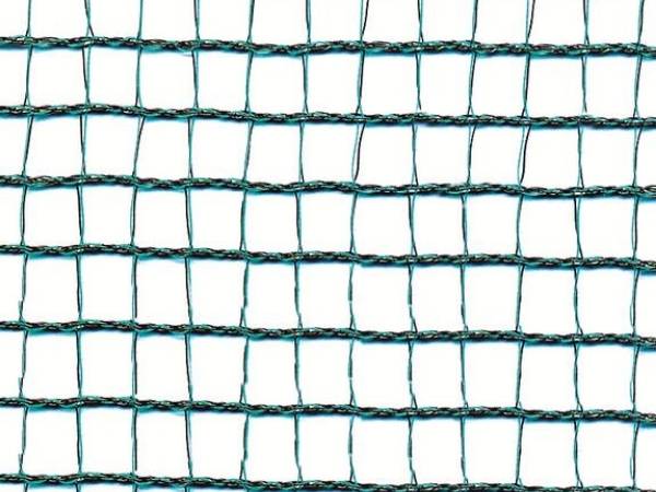 Green trellis olive net on a white background